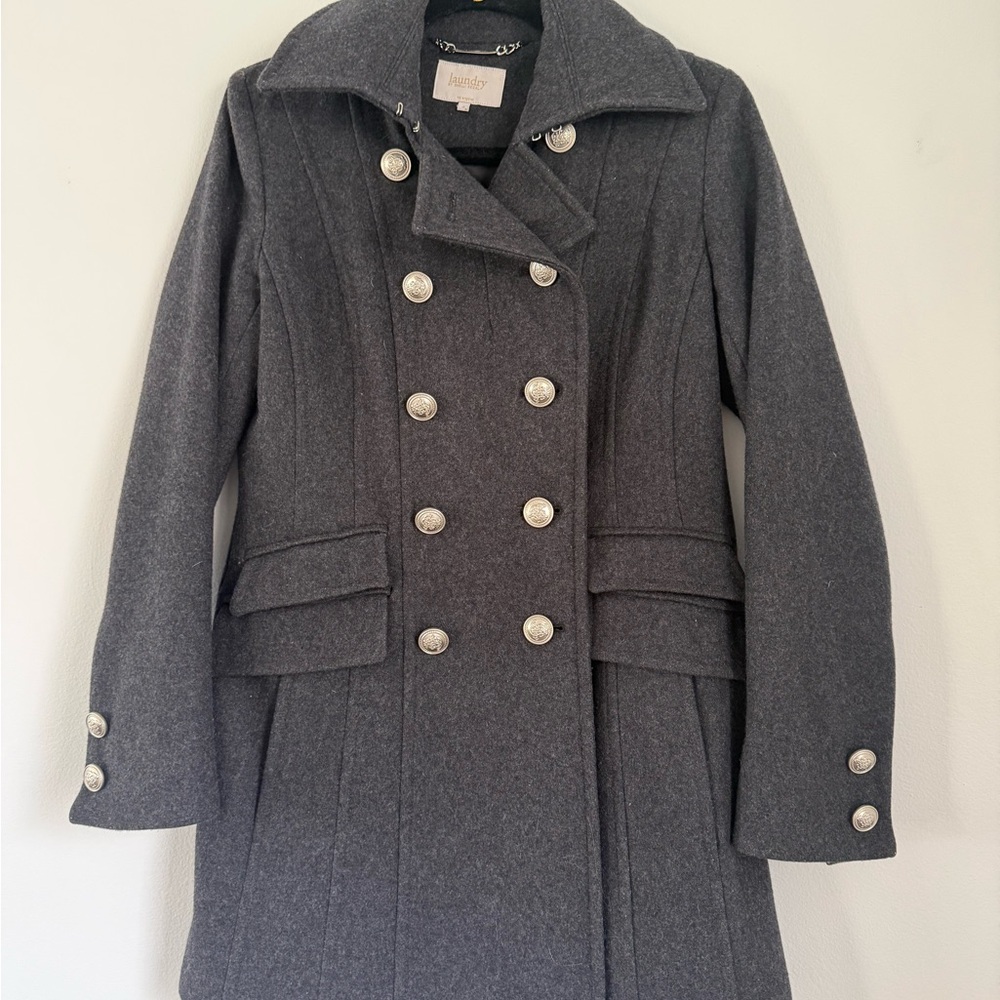 Laundry By Shelli Segal Charcoal Pea Coat